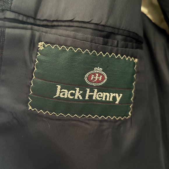 SHIPS FREE! Jack Henry Blazer Suit Jacket Plaid Navy - Picture 4 of 5